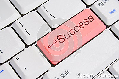 Special Keyboard â€“ Success Red Key Stock Photo